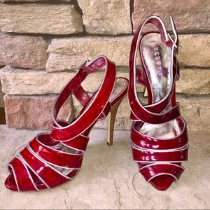 BCB Girls Patent Leather Deep Red Heels 👠